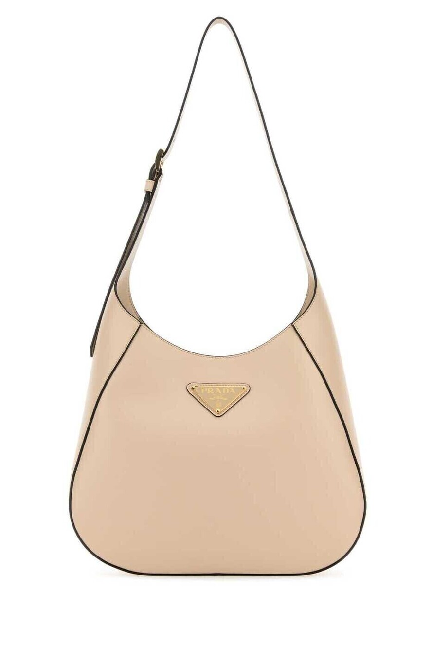 Prada Arque Leather Hobo Shoulder Bag Pink
